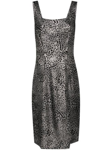 animalier-jacquard midi dress by GENNY