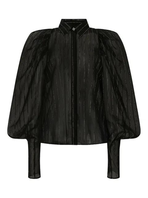button-plaque striped blouse by GENNY