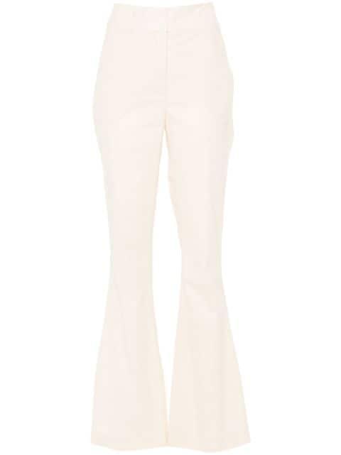 crinkled-finish flared trousers by GENNY