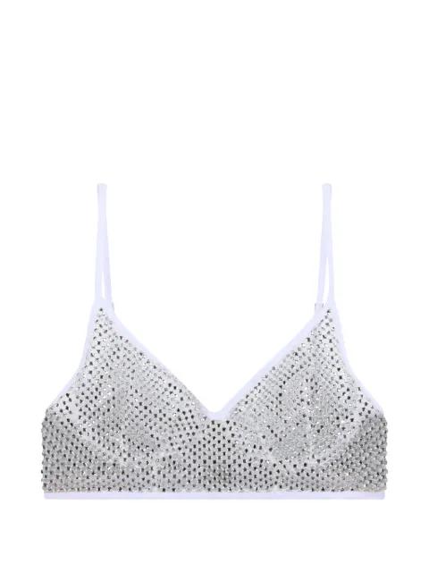crystal-embellished mesh top by GENNY