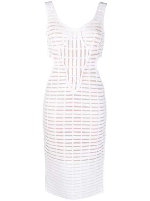 cut-out corded midi dress by GENNY
