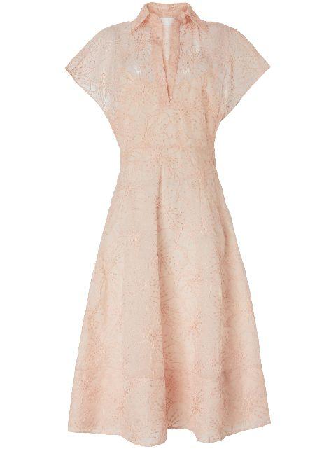 floral-embroidery midi dress by GENNY