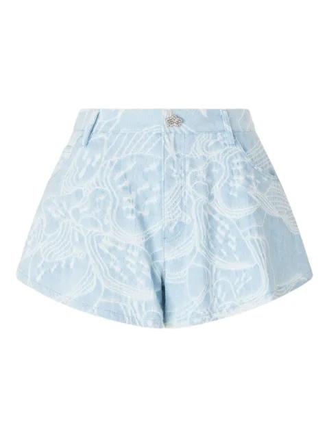 floral-print denim shorts by GENNY