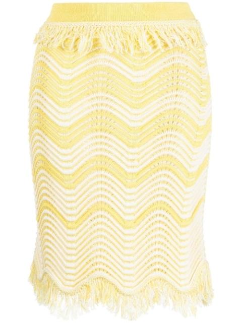 fringe-detail knitted skirt by GENNY