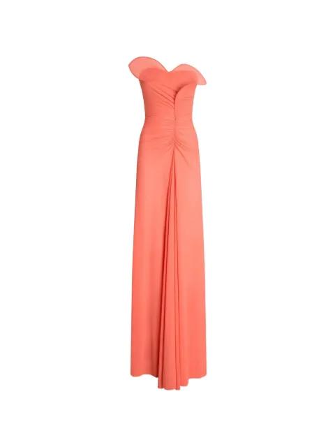 gathered strapless dress by GENNY