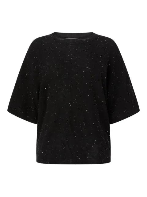 glitter-embellished short-sleeves top by GENNY