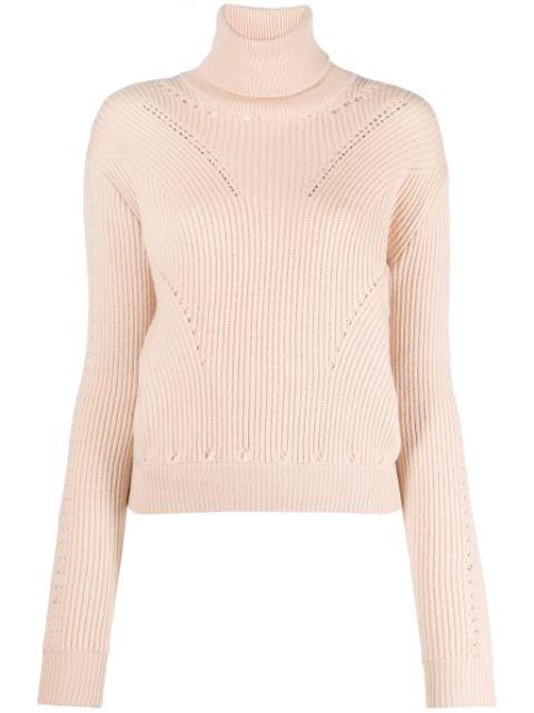 logo-charm ribbed-knit jumper by GENNY