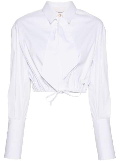 logo-plaque cropped poplin shirt by GENNY