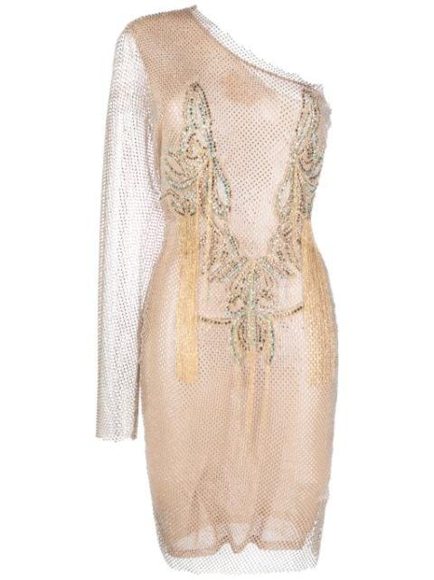 mesh rhinestone-embellished dress by GENNY