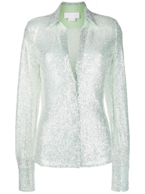 metallic-effect long-sleeve shirt by GENNY
