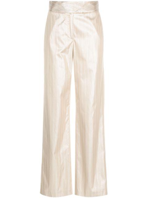 pinstripe-pattern wide-leg trousers by GENNY