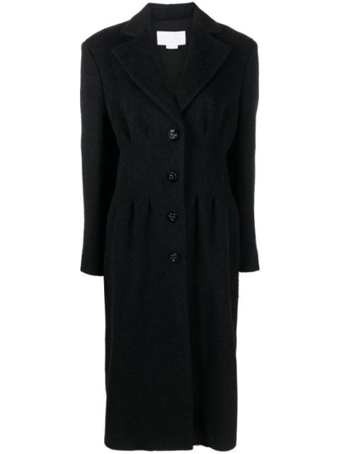 pleat-detail single breasted coat by GENNY