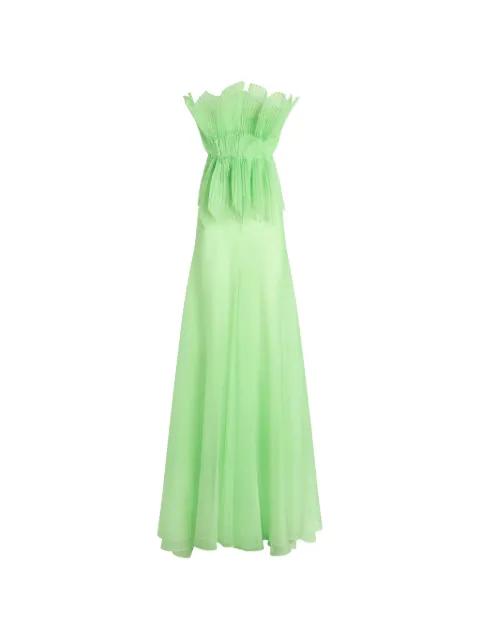 pleated strapless maxi dress by GENNY