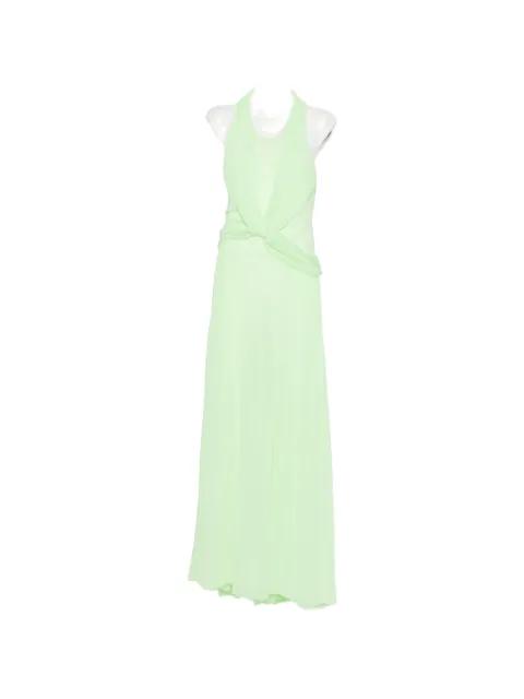 pleated twist-detail maxi dress by GENNY