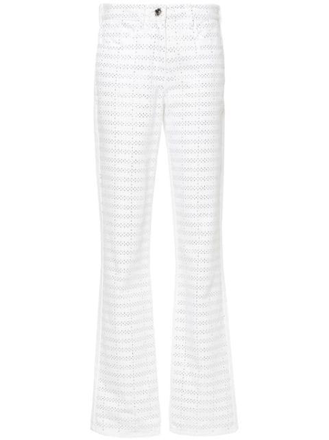rhinestone-embellished straight-leg jeans by GENNY