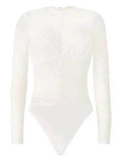 ruched long-sleeve bodysuit by GENNY