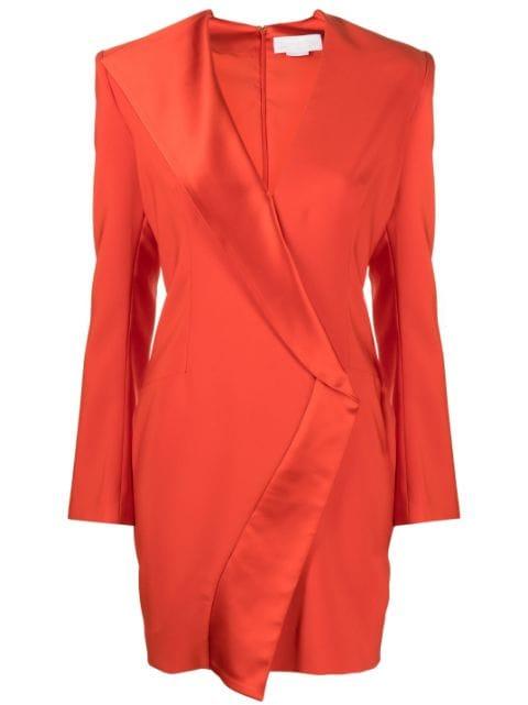 satin-trimmed tailored minidress by GENNY