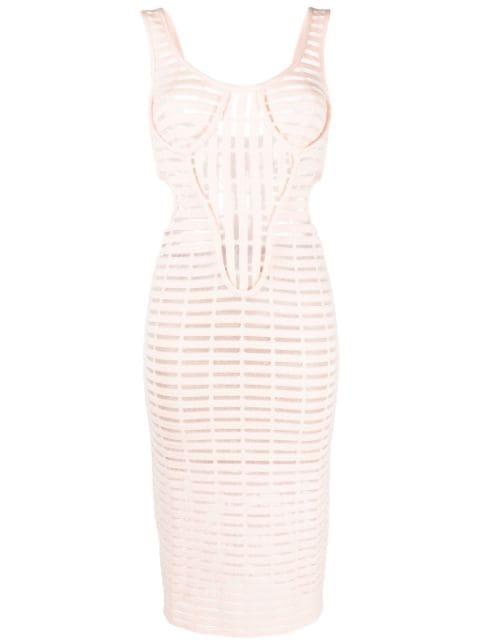 scoop-neck cut-out detailing dress by GENNY