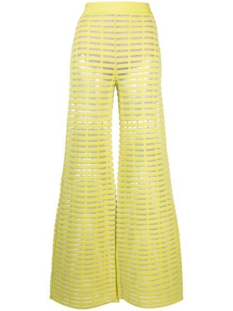 semi-sheer flared trousers by GENNY