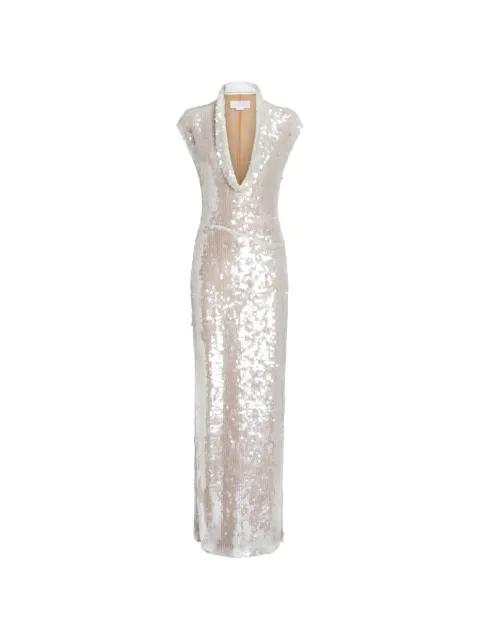sequin V-neck gown by GENNY