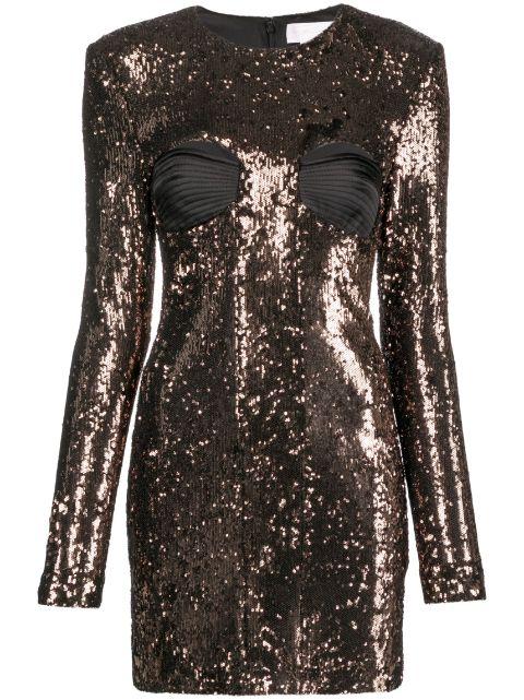 sequin-embellished long-sleeved dress by GENNY