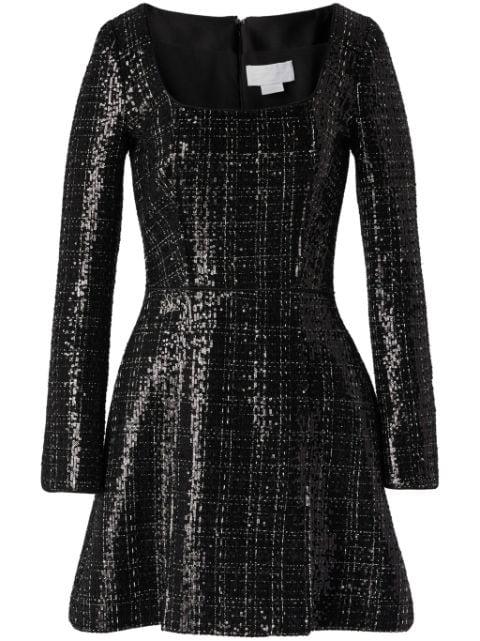 sequin-embellished tweed mini dress by GENNY