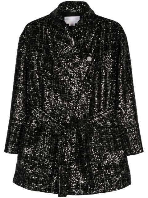sequinned tweed coat by GENNY