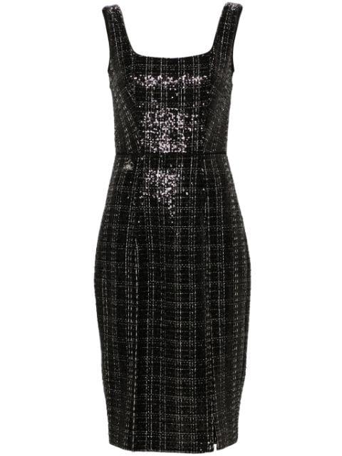 sequinned tweed midi dress by GENNY
