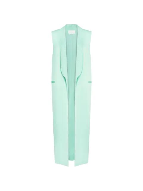 shawl-collar sleeveless coat by GENNY