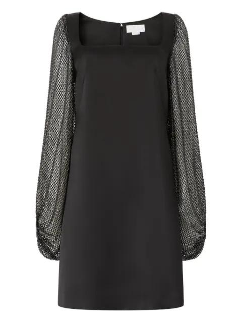 square-neck embellished-sleeves mini dress by GENNY