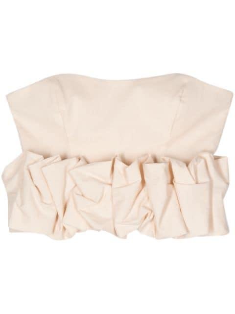strapless crepe crop top by GENNY