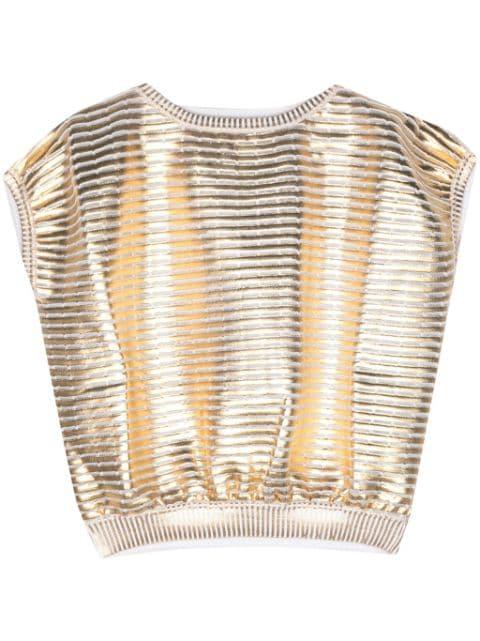 striped lamé top by GENNY