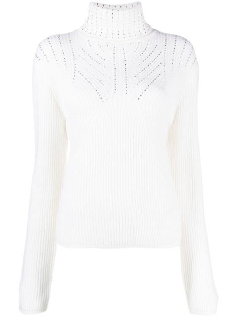 stud-embellished wool jumper by GENNY