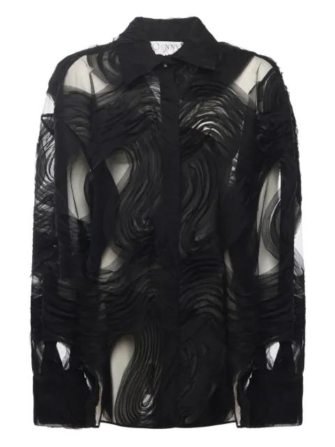 wave-motif shirt by GENNY
