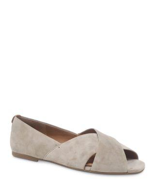 Women's Whoebe Snake Embossed Leather Open Toe Flats by GENTLE SOULS BY KENNETH COLE