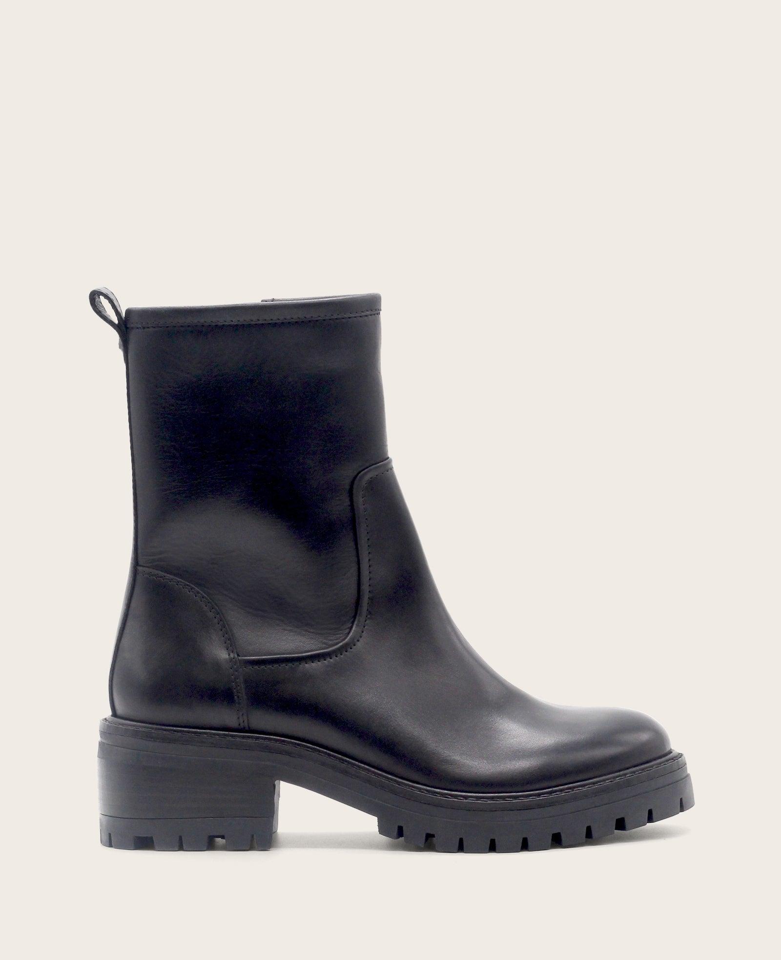 Gentle Souls - Bailah Leather Side Zip Lug Boot by GENTLE SOULS