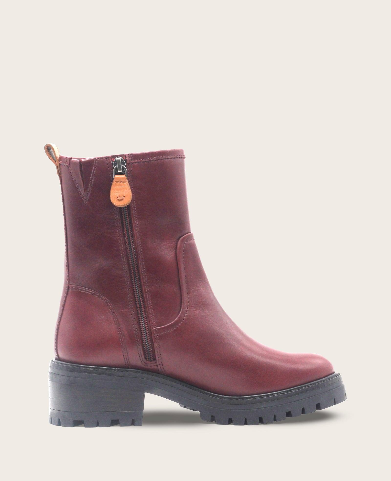 Gentle Souls - Bailah Leather Side Zip Lug Boot by GENTLE SOULS
