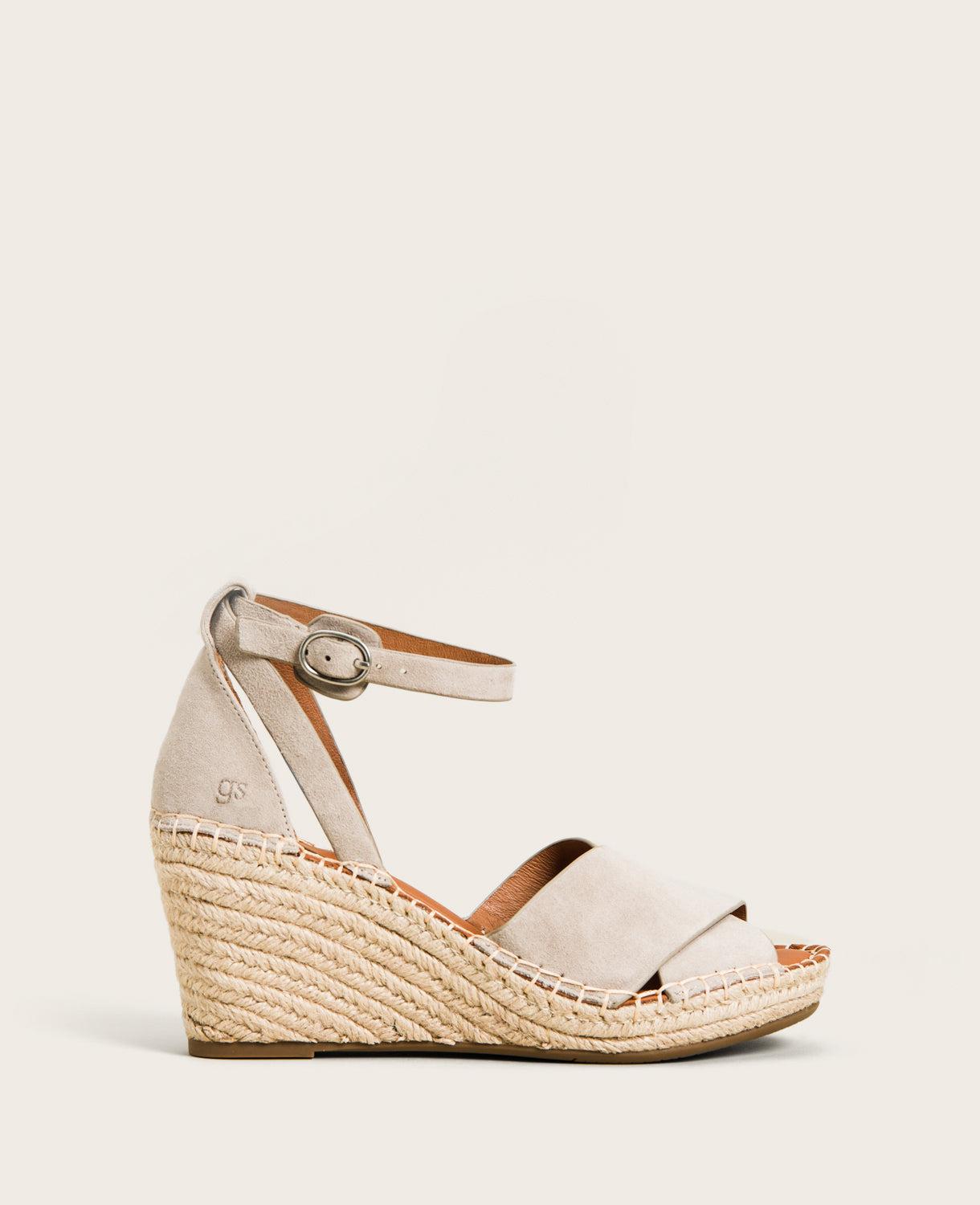Gentle Souls - Charli Suede X-Band Espadrille Wedge Sandal by GENTLE SOULS