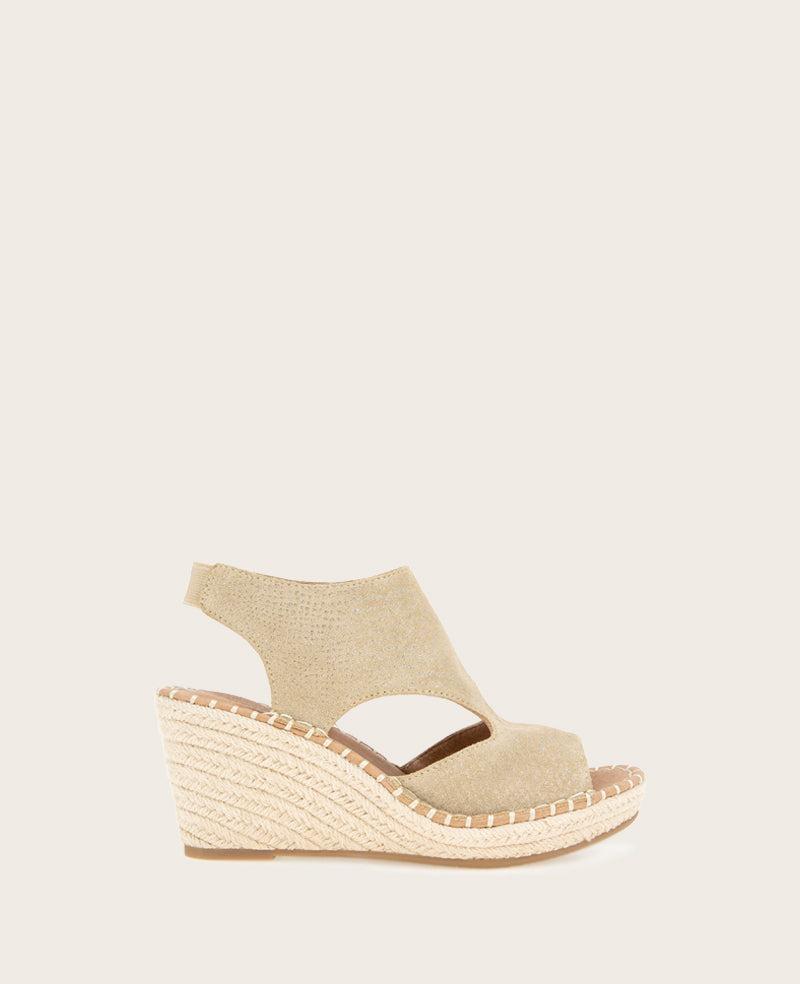 Gentle Souls - Cody Metallic Suede Espadrille Wedge by GENTLE SOULS