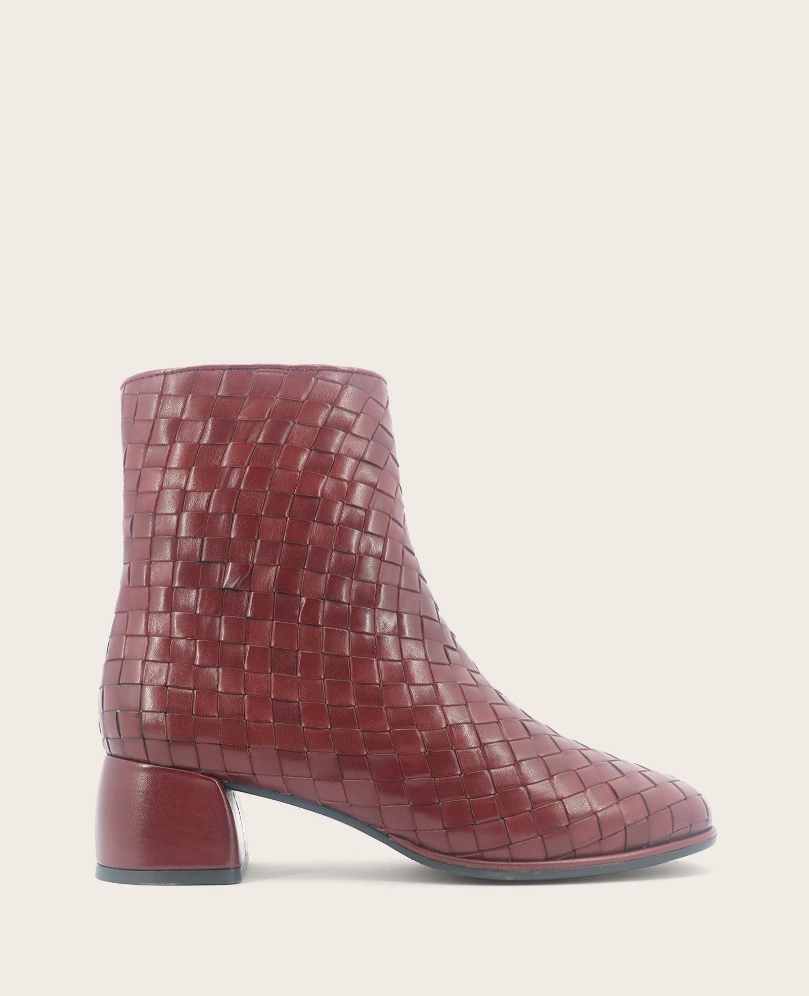 Gentle Souls - Elodie Leather Woven Side Zip Boot by GENTLE SOULS