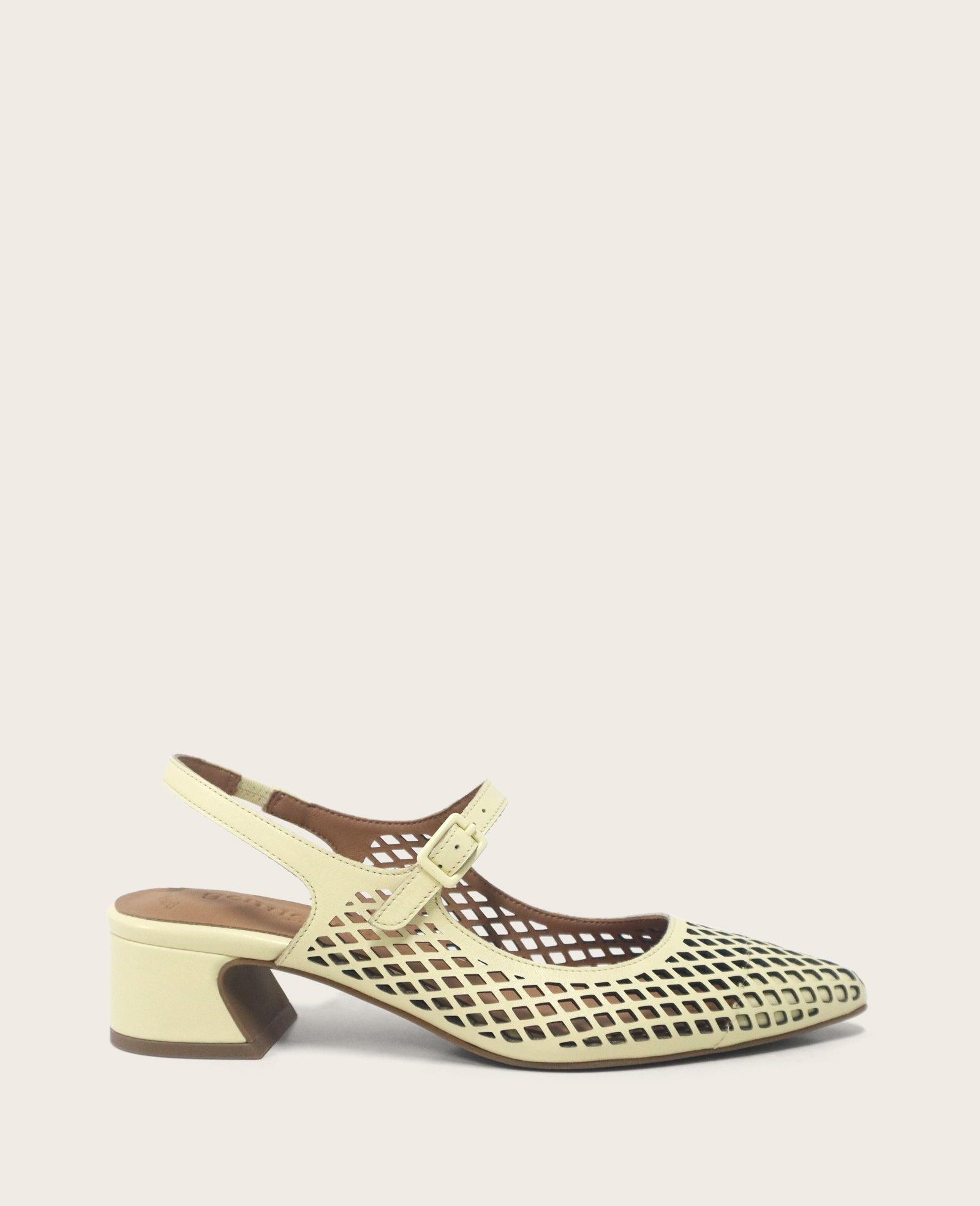 Gentle Souls - Gladys Leather Perforated Slingback Heel by GENTLE SOULS