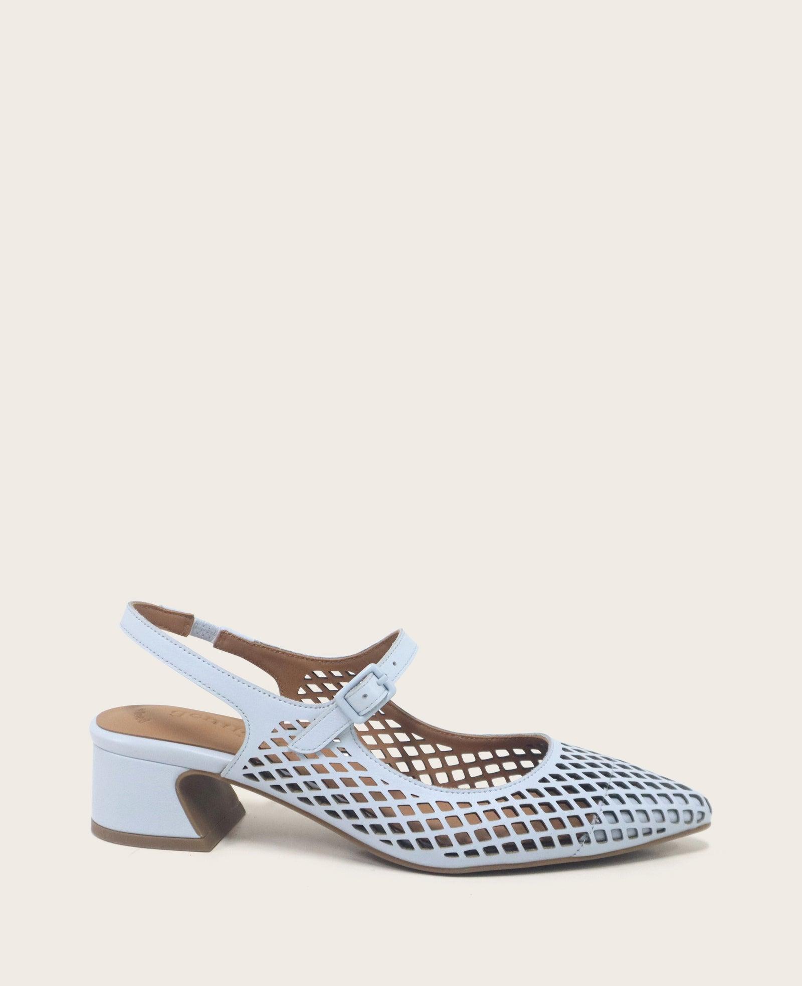 Gentle Souls - Gladys Leather Perforated Slingback Heel by GENTLE SOULS
