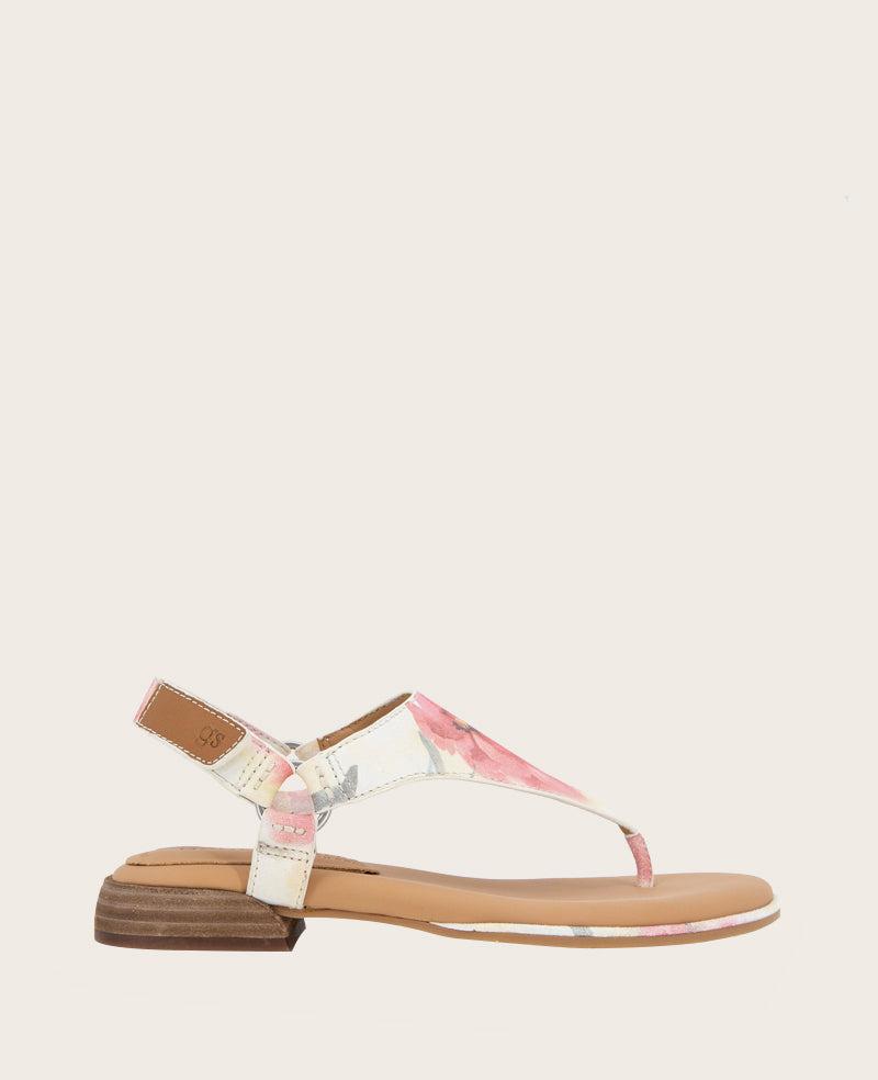 Gentle Souls - Holly Suede Floral Ankle Strap Thong by GENTLE SOULS