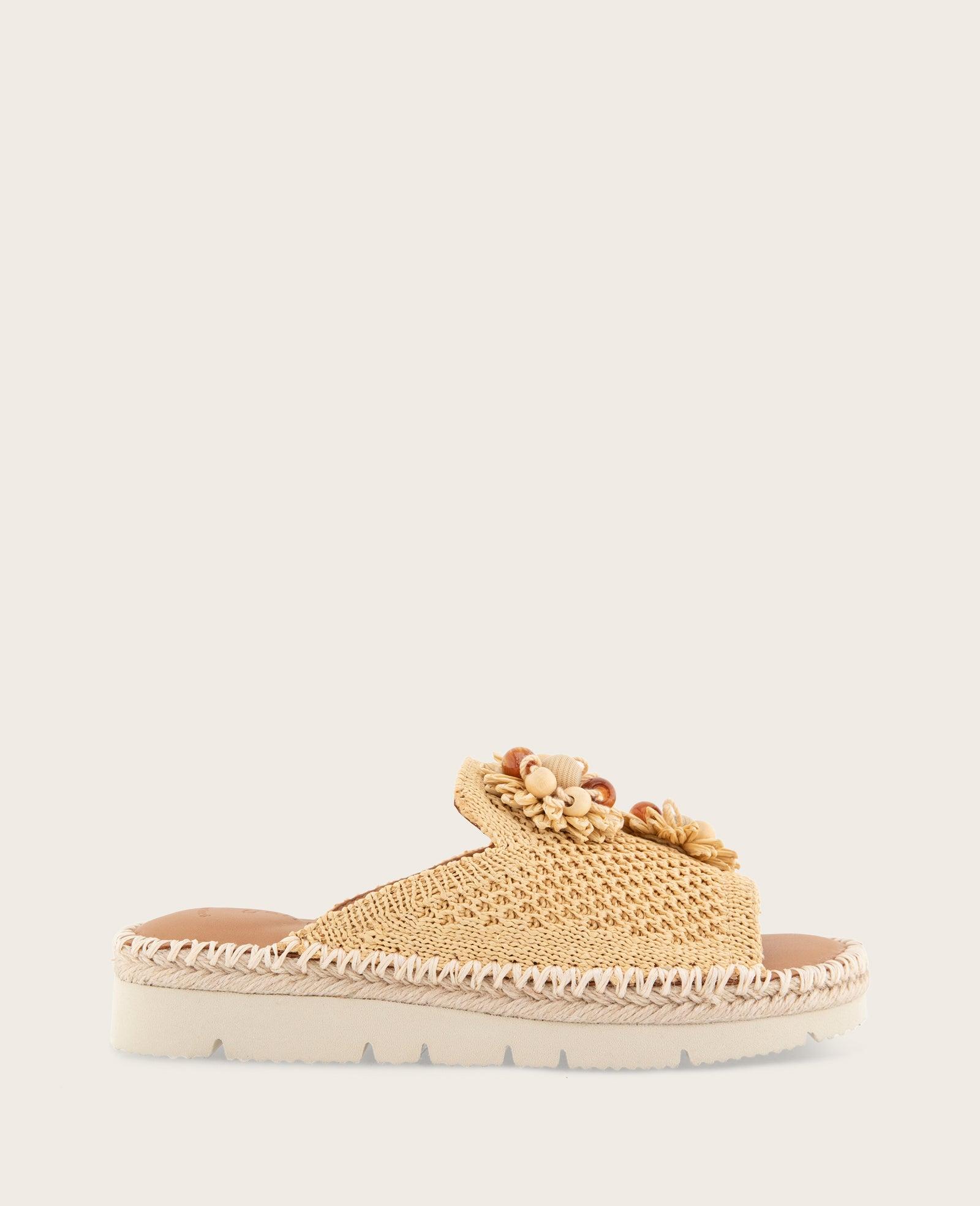 Gentle Souls - Leilani Flower Knit Platform Slip On Sandal by GENTLE SOULS