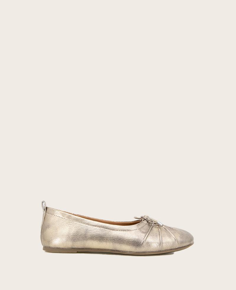 Gentle Souls - Marilyn Leather Pleated Ballet Flat by GENTLE SOULS