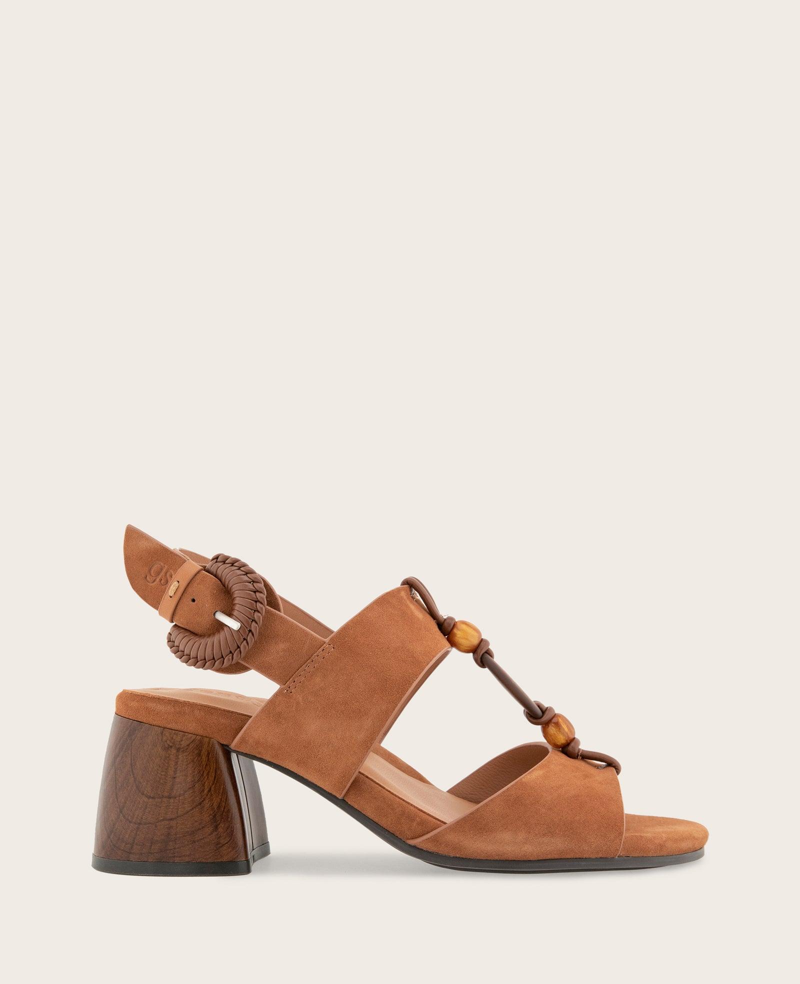 Gentle Souls - Miracle Suede Stone Embellished Heeled Sandal by GENTLE SOULS