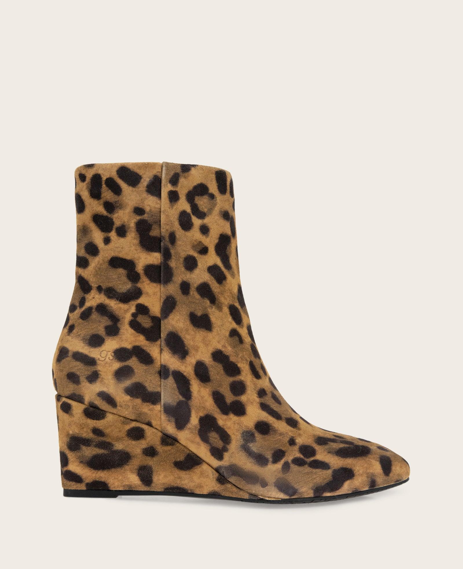 Gentle Souls - Nash Leopard Suede Side Zip Wedge Bootie by GENTLE SOULS Gentle Souls - Nash Leopard Suede Side Zip Wedge Bootie by GENTLE SOULS