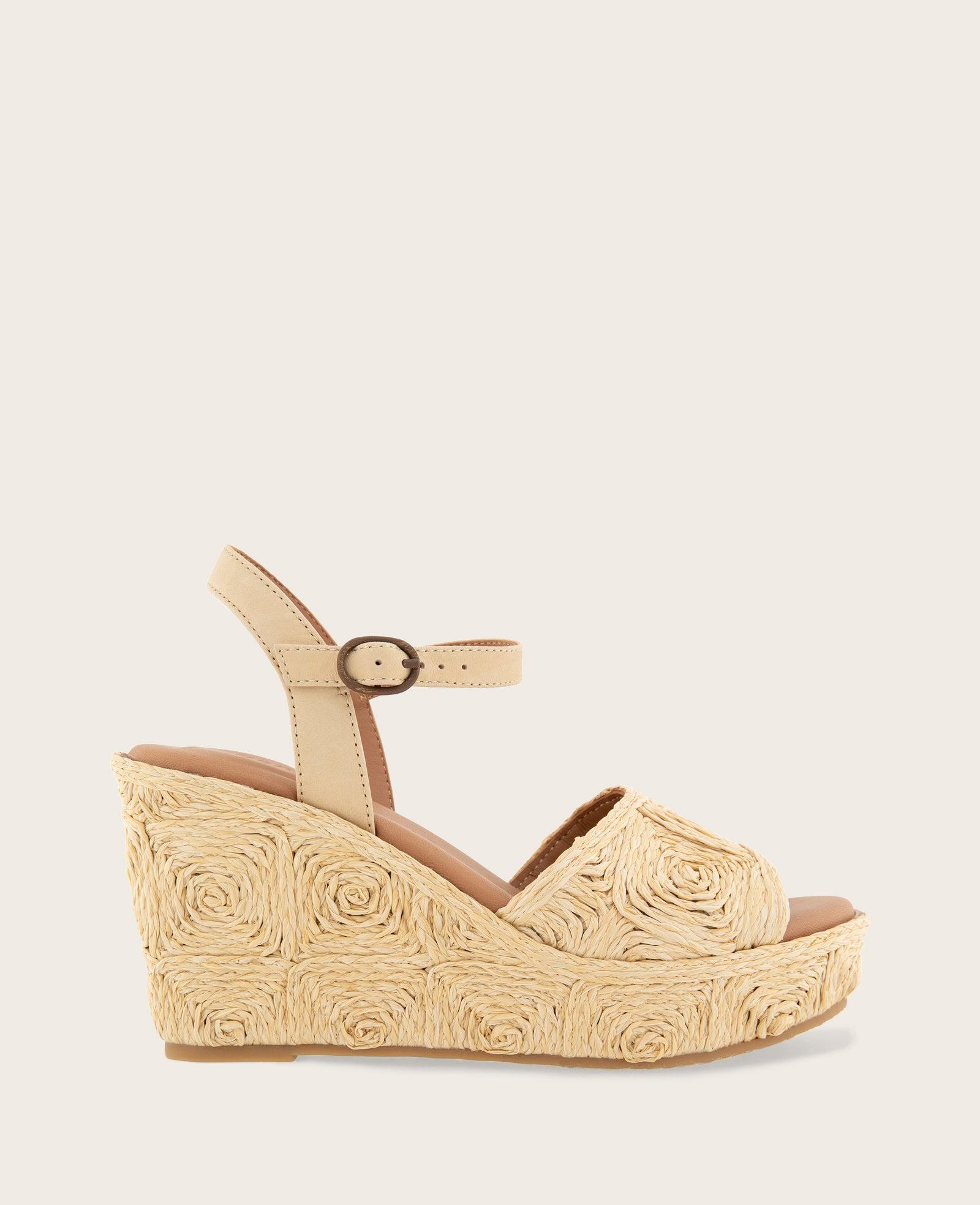 Gentle Souls - Nevio Raffia Platform Wedge by undefined