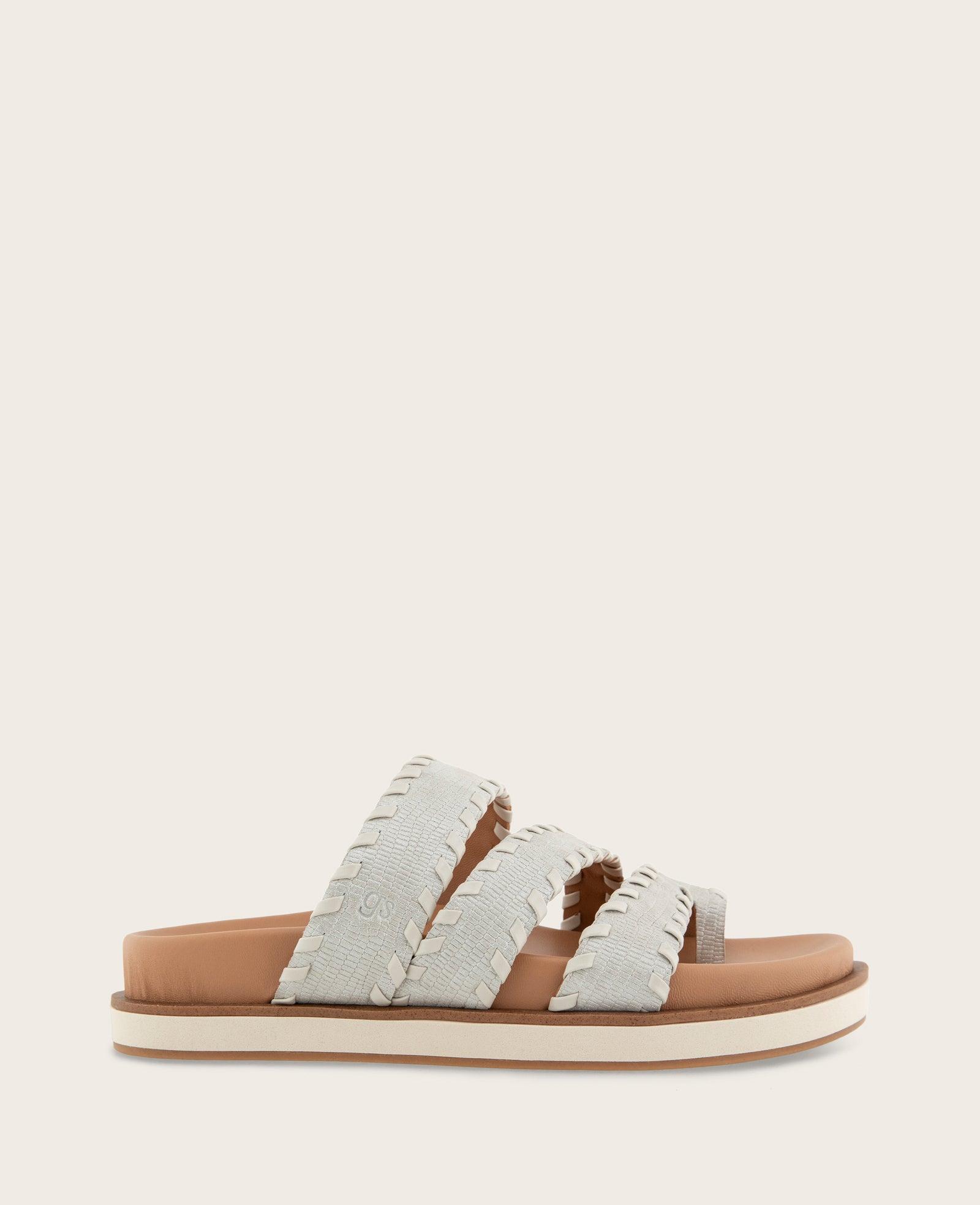 Gentle Souls - Niles Embossed Whip Stitch Band Sandal by GENTLE SOULS