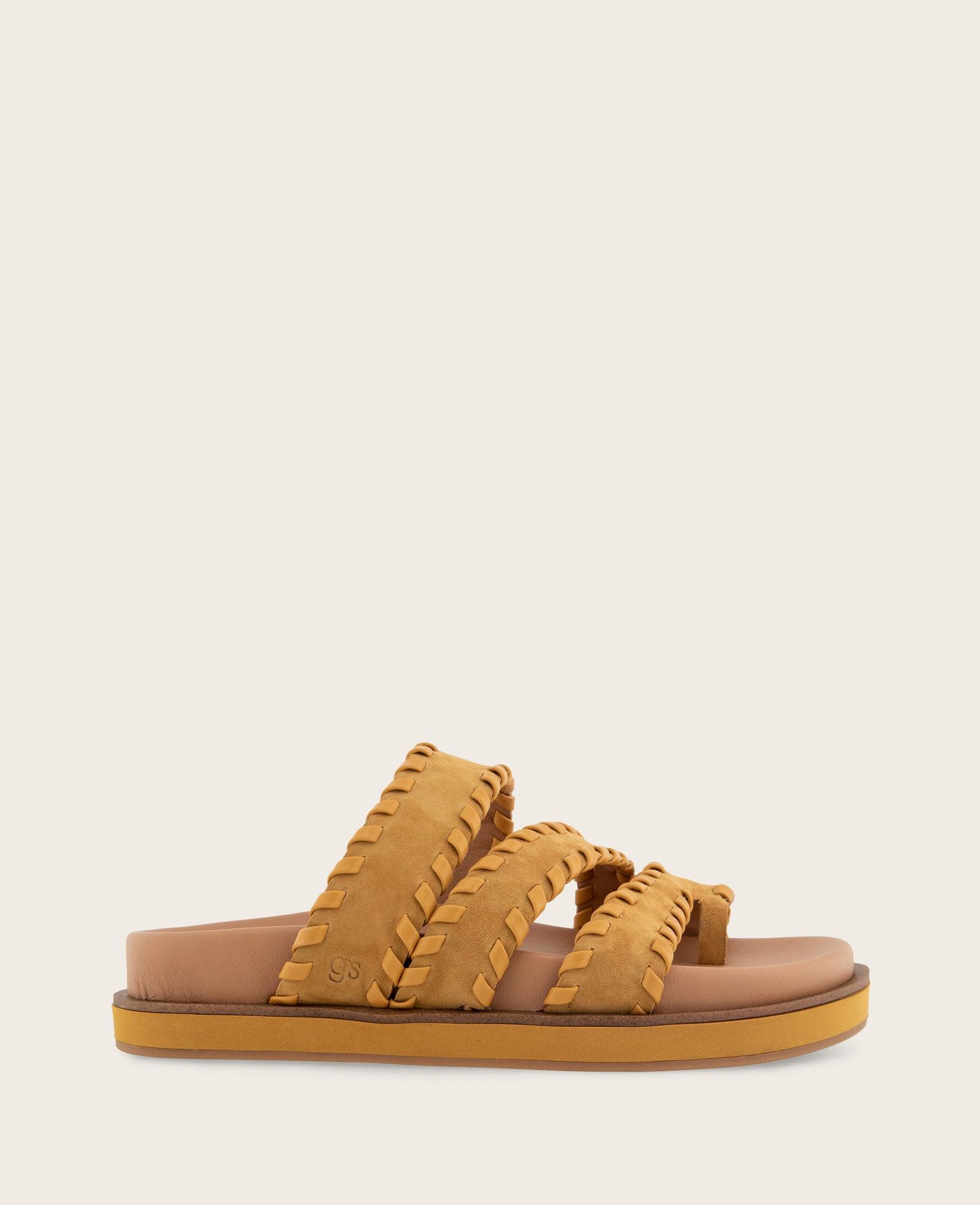 Gentle Souls - Niles Suede Whip Stitch Band Sandal by GENTLE SOULS